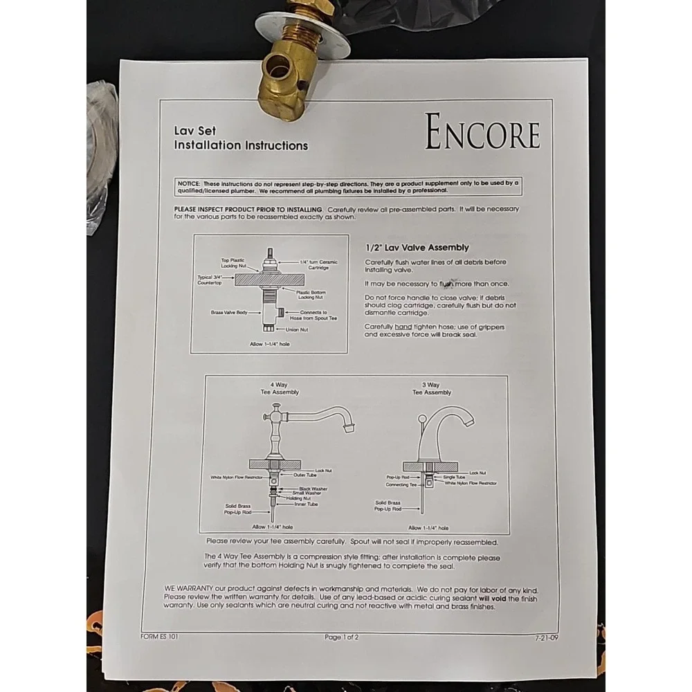 Encore Es 01 Montreal W/S Lavatory‎ Satin Nickel Bathroom faucet